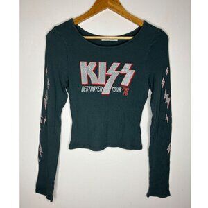 Daydreamer Women's Small Large KISS Destroyer Tour '76 Long Sleeve Thermal Top